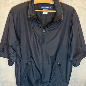 POLO GOLF Ralph Lauren Men's Black short sleeve Pullover Windbreaker Jacket M